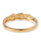 Goldplattierter Silberring mit blauem Diamant und weißem Diamant