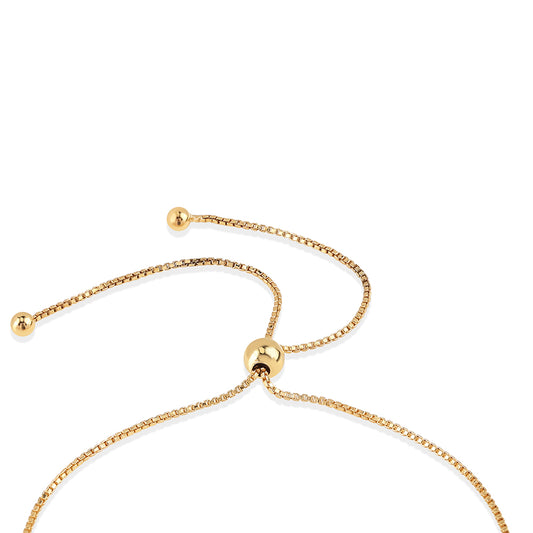 Goldplattiertes Silberarmband mit schwarzem Spinell
