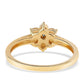 Goldplattierter Silberring mit blauem Diamant