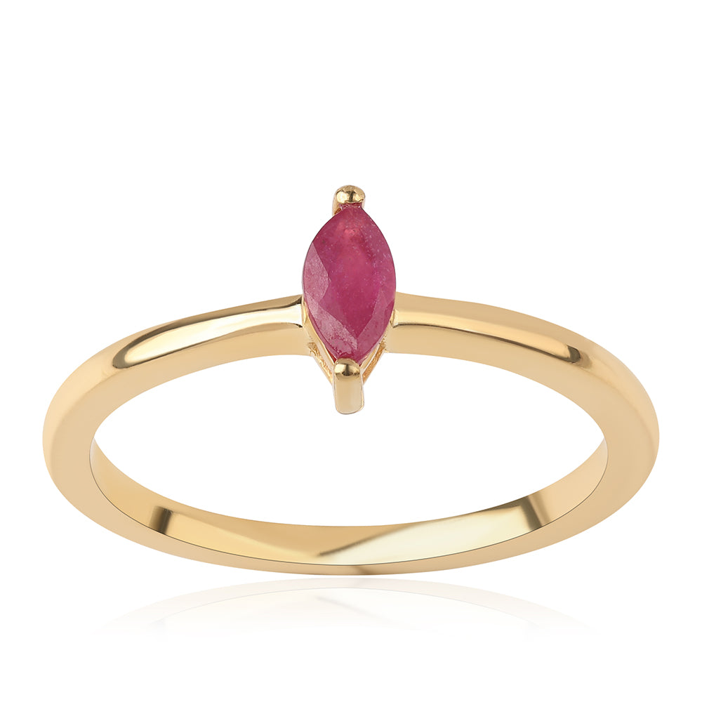 Goldplattierter Silberring mit Rubin aus Mosambik 1 