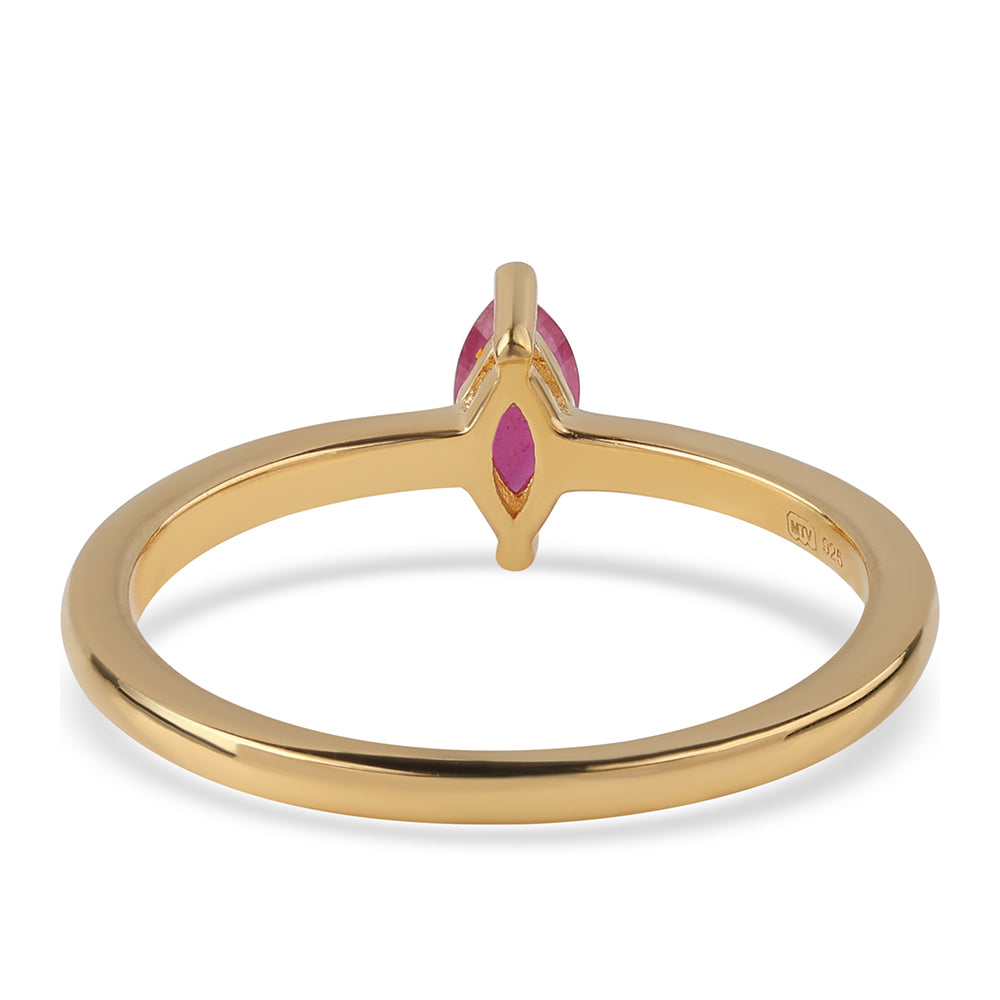 Goldplattierter Silberring mit Rubin aus Mosambik 3 