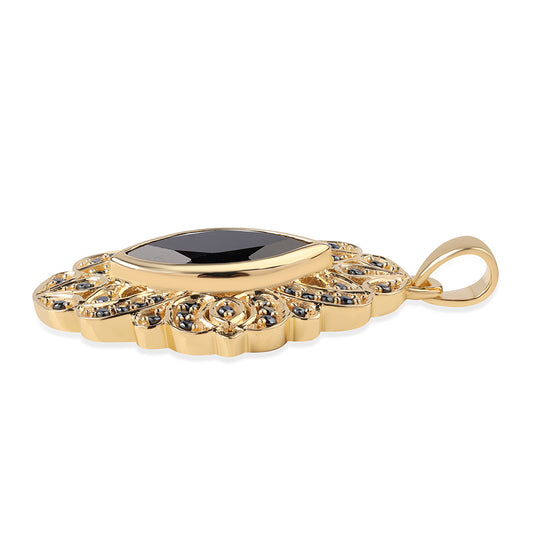 Goldplattierter Silberanhänger mit schwarzem Spinell