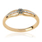 Goldplattierter Silberring mit blauem Diamant