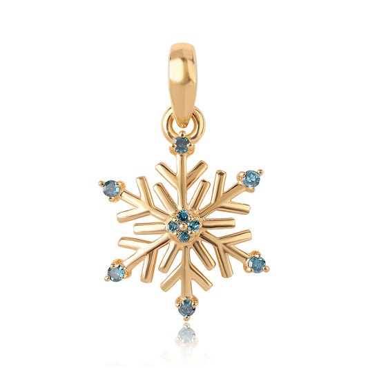 Goldplattierter Silberanhänger mit blauem Diamant