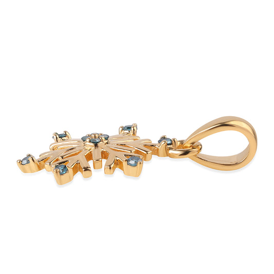 Goldplattierter Silberanhänger mit blauem Diamant