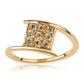 Goldplattierter Silberring mit blauem Diamant