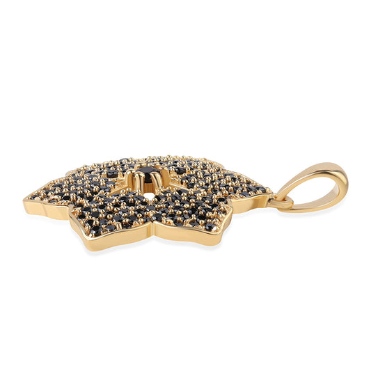 Goldplattierter Silberanhänger mit schwarzem Spinell