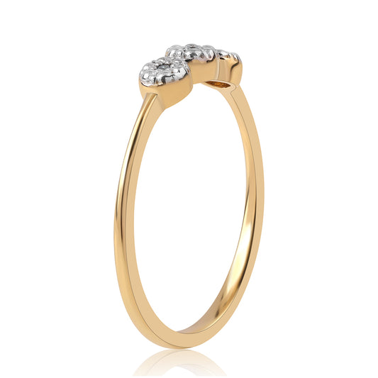 Goldplattierter Silberring mit blauem Diamant