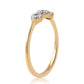 Goldplattierter Silberring mit blauem Diamant
