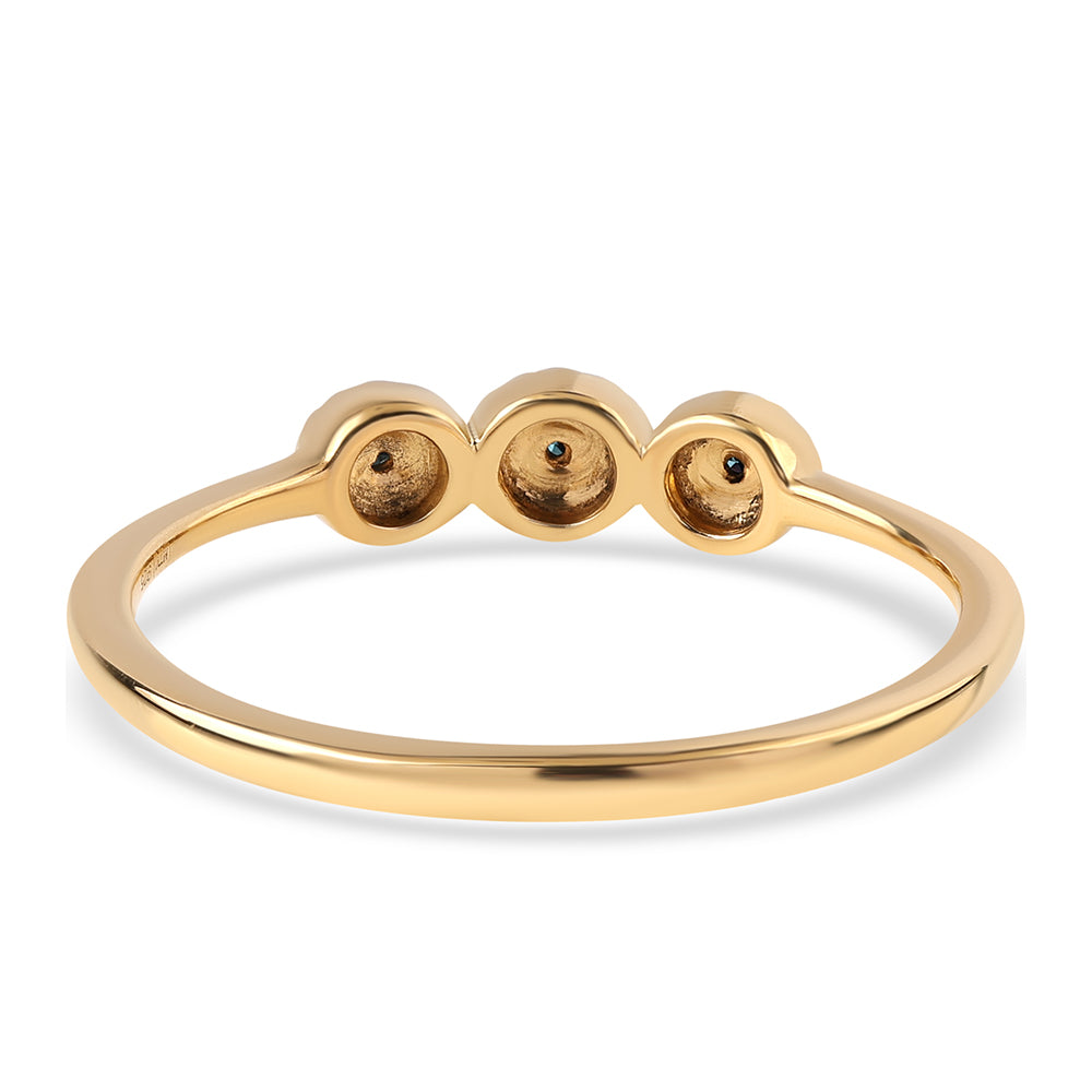 Goldplattierter Silberring mit blauem Diamant 3 