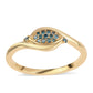 Goldplattierter Silberring mit blauem Diamant