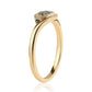 Goldplattierter Silberring mit blauem Diamant