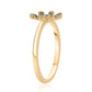 Goldplattierter Silberring mit blauem Diamant