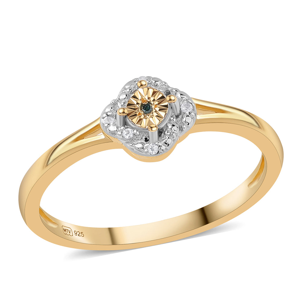 schmuckgarnitur aus Goldplattierte Silber mit blauem Diamant und weißem Topas 6 