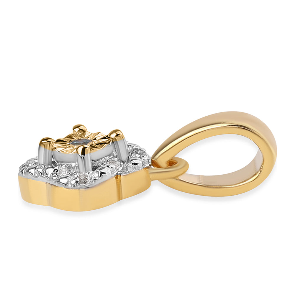 schmuckgarnitur aus Goldplattierte Silber mit blauem Diamant und weißem Topas 9 