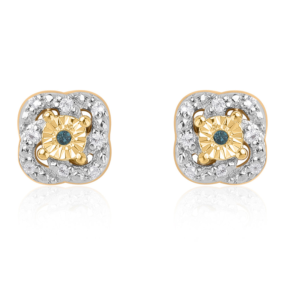 schmuckgarnitur aus Goldplattierte Silber mit blauem Diamant und weißem Topas 10 