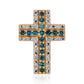Goldplattierter Silberanhänger mit blauem Diamant und weißem Diamant