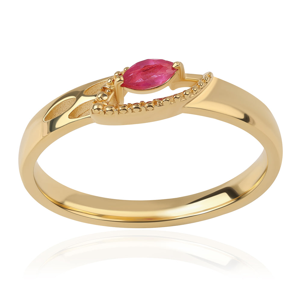 Goldplattierter Silberring mit Rubin aus Mosambik 1 