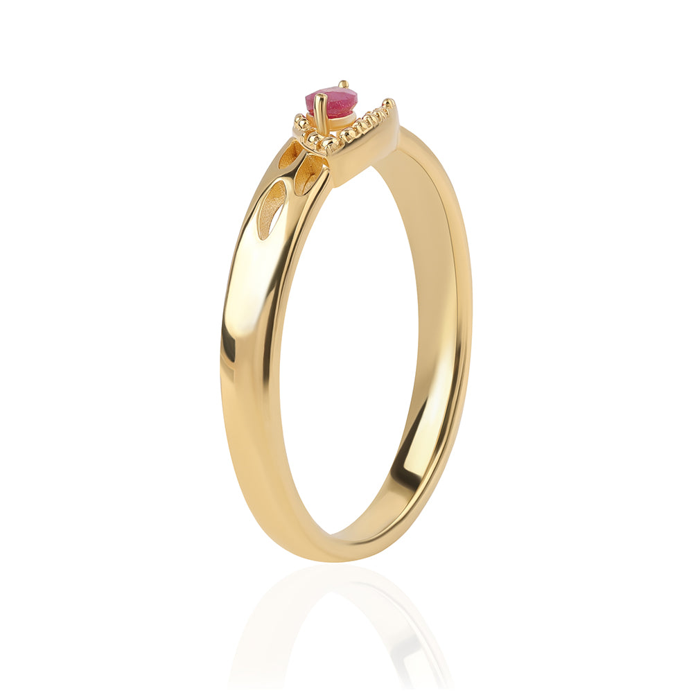 Goldplattierter Silberring mit Rubin aus Mosambik 2 