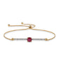 Goldplattiertes Silberarmband mit Rubin aus Mosambik und weißem Topas