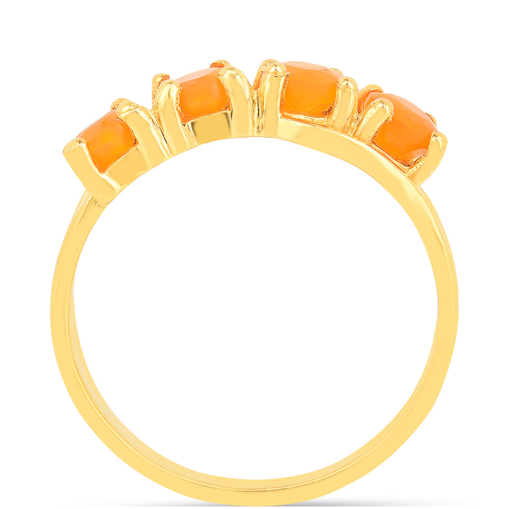 Goldplattierter Silberring mit Feueropal 3 