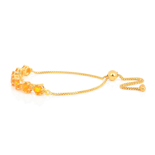 Goldplattiertes Silberarmband mit Feueropal