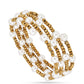 Goldplattiertes Silberarmband mit Cremefarbener Süßwasserperle