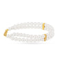 Goldplattiertes Silberarmband mit Cremefarbener Süßwasserperle und weißem Zirkon