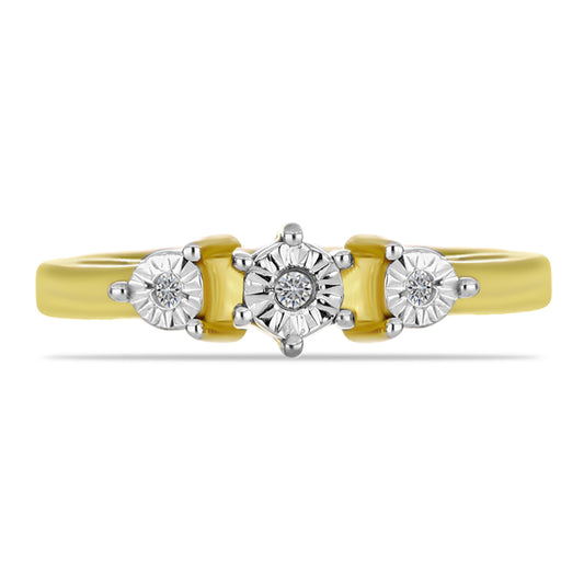 Goldplattierter Silberring mit weißem Diamant