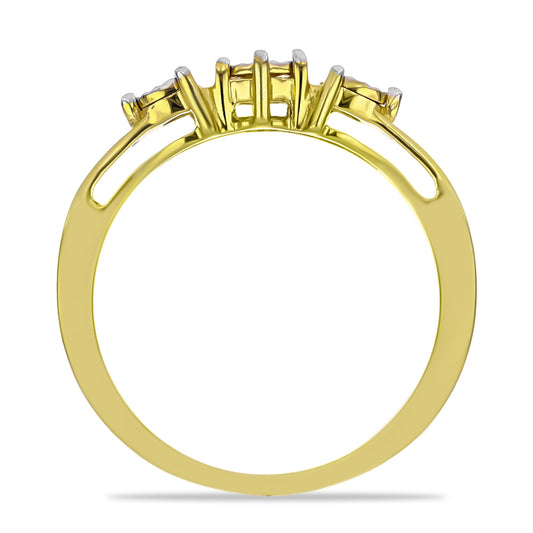 Goldplattierter Silberring mit weißem Diamant