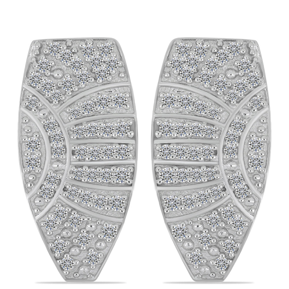 Goldplattierte Silberohrringe mit weißem Diamant 3 