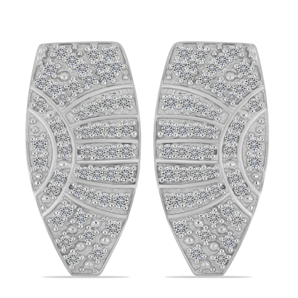 Goldplattierte Silberohrringe mit weißem Diamant