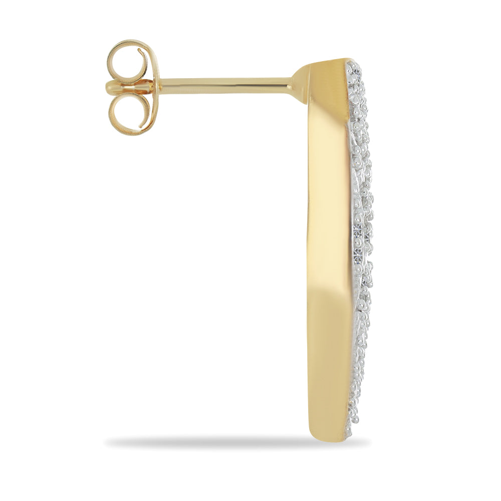 Goldplattierte Silberohrringe mit weißem Diamant 2 
