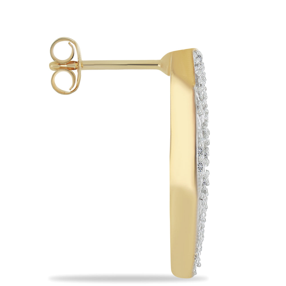Goldplattierte Silberohrringe mit weißem Diamant 4 