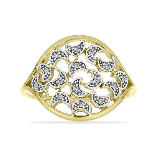 Goldplattierter Silberring mit weißem Diamant