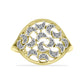 Goldplattierter Silberring mit weißem Diamant