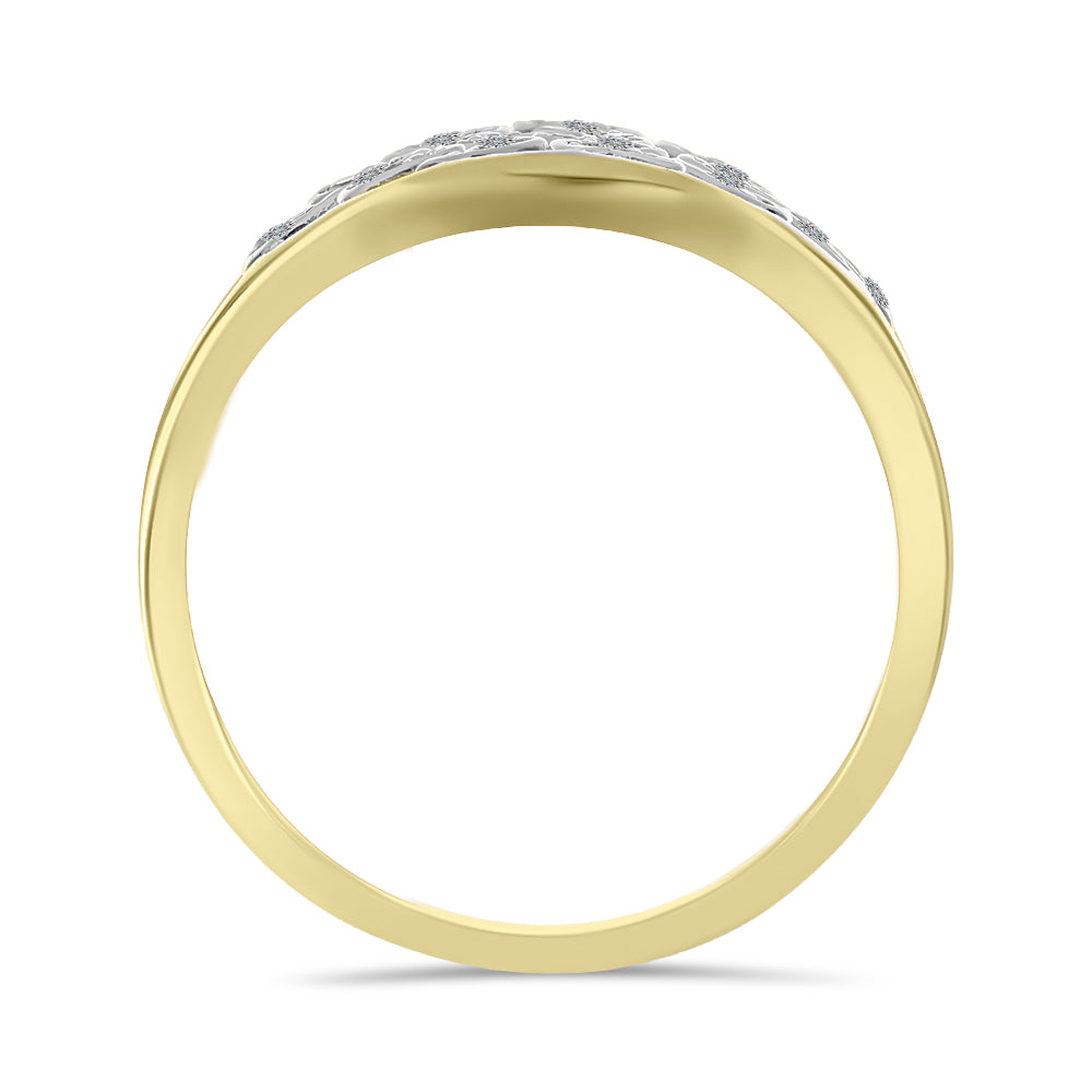 Goldplattierter Silberring mit weißem Diamant 2 