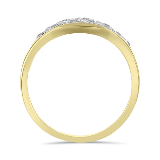 Goldplattierter Silberring mit weißem Diamant