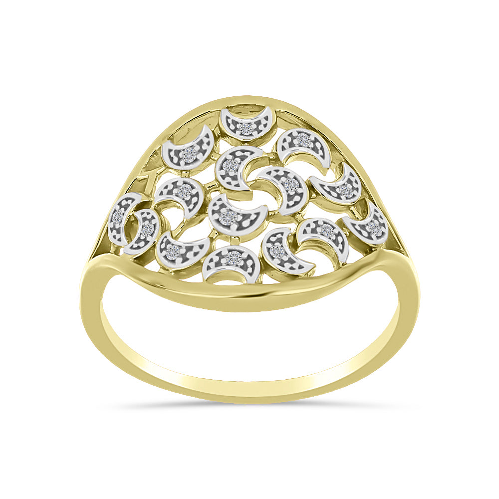 Goldplattierter Silberring mit weißem Diamant 3 