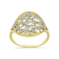 Goldplattierter Silberring mit weißem Diamant