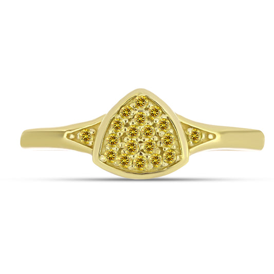 Goldplattierter Silberring mit gelbem Diamant