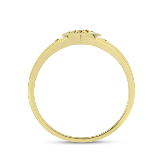 Goldplattierter Silberring mit gelbem Diamant
