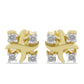 Goldplattierte Silberohrringe mit weißem Diamant