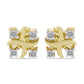 Goldplattierte Silberohrringe mit weißem Diamant