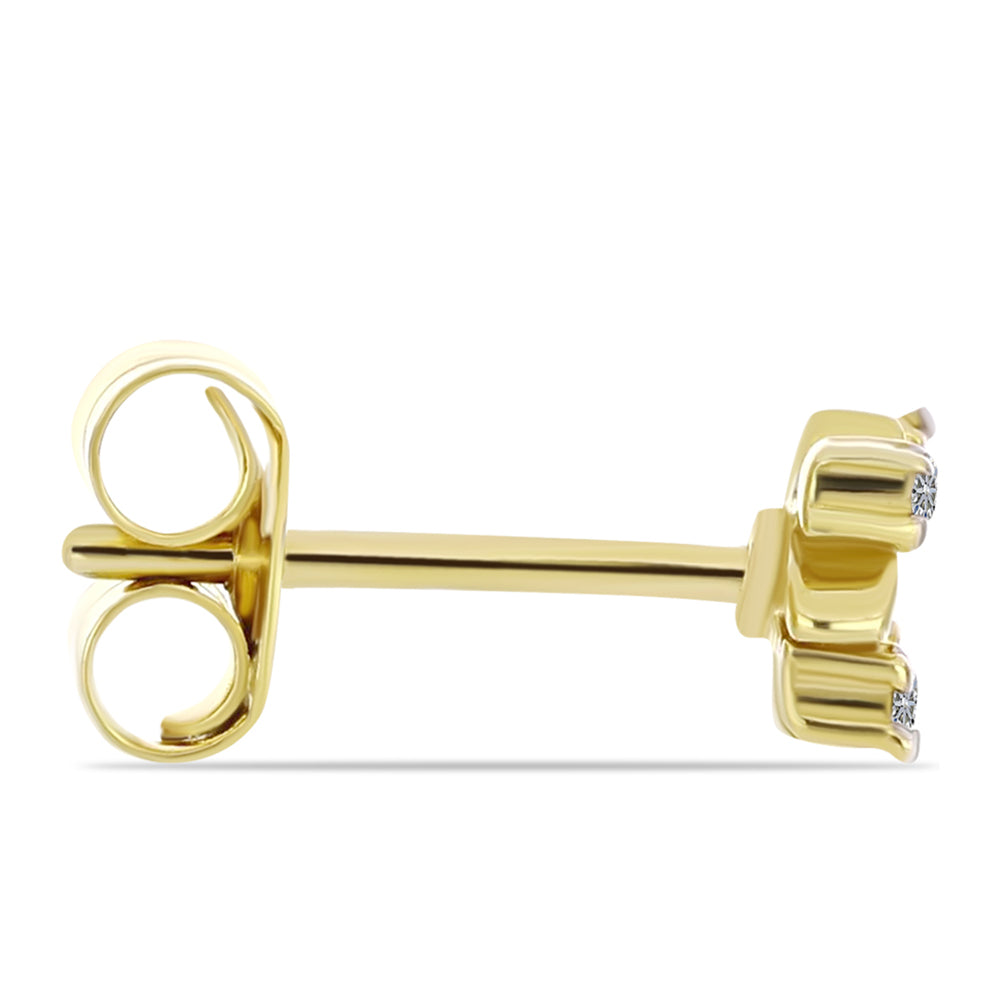 Goldplattierte Silberohrringe mit weißem Diamant