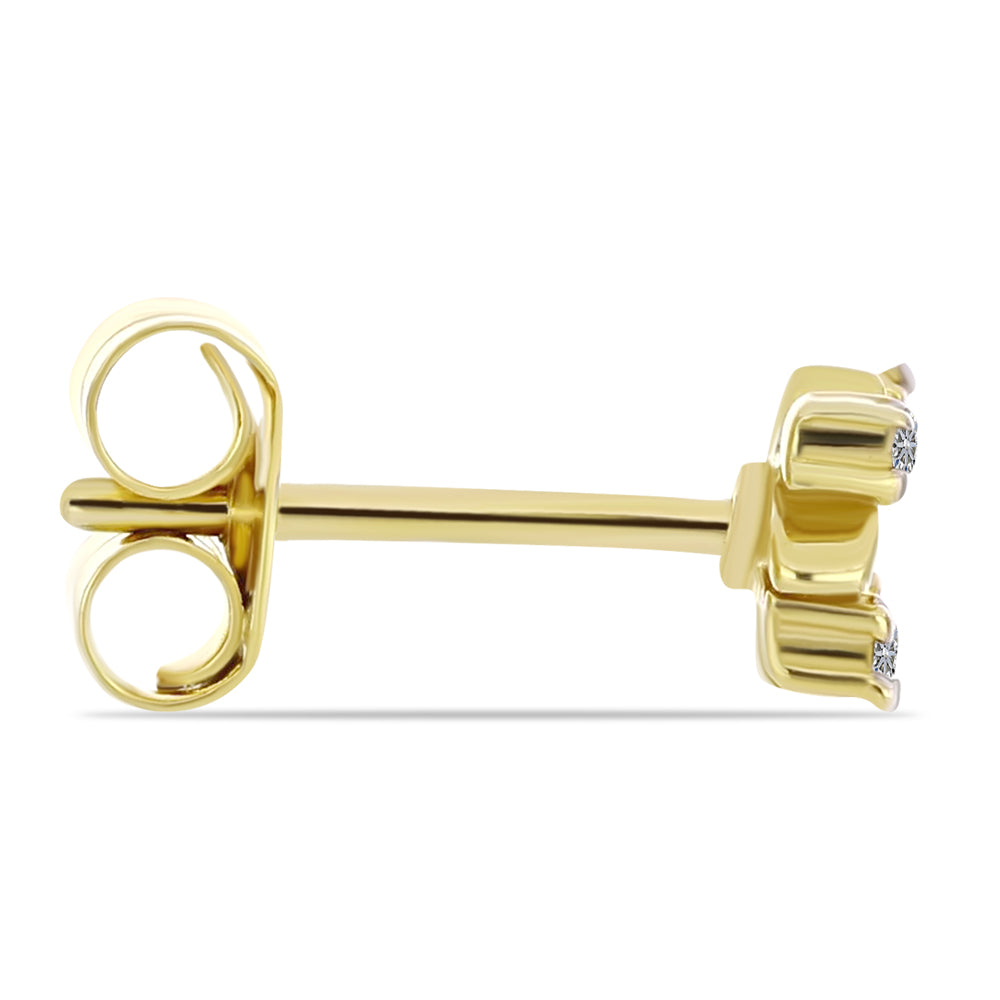 Goldplattierte Silberohrringe mit weißem Diamant