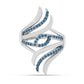 Silberring mit blauem Diamant