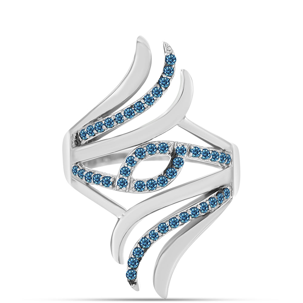 Silberring mit blauem Diamant