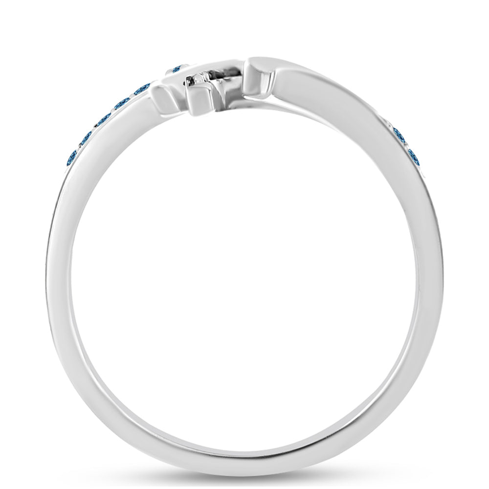 Silberring mit blauem Diamant