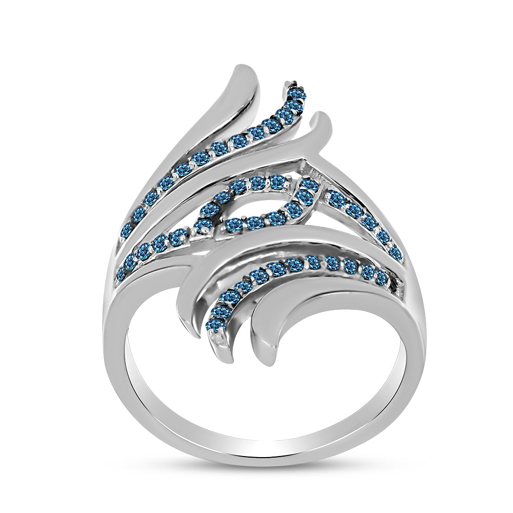 Silberring mit blauem Diamant
